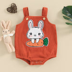 Corduroy Children’s Clothing Easter Cute Baby Girl Cartoon Rabbit Embroidered Romper - Corduroy Baby Girl Rabbit