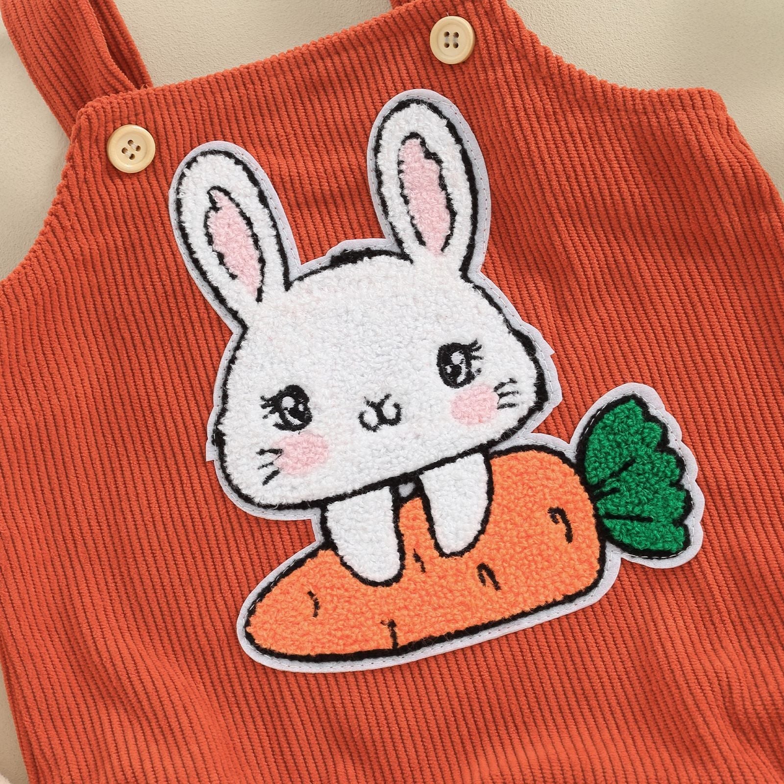 Corduroy Children’s Clothing Easter Cute Baby Girl Cartoon Rabbit Embroidered Romper - Corduroy Baby Girl Rabbit