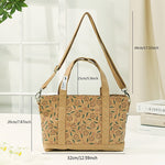 Cork Crossbody Bag with Floral Canvas Design and Ethnic Blue Plaid Pattern - cork crossbody bag portable