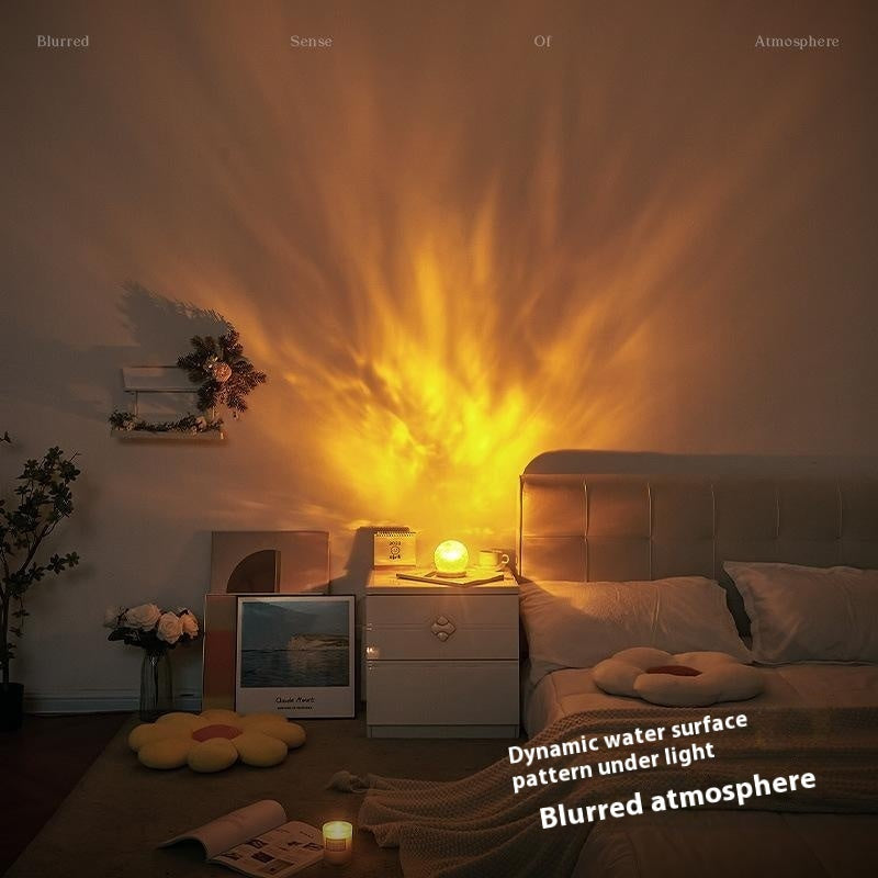 Corrugated Bedside Small Night Lamp Bedroom Decorative Ambience with Remote Control - Decor corrugated bedside small