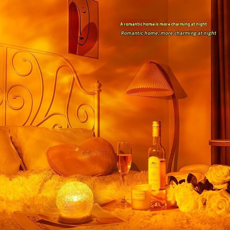 Corrugated Bedside Small Night Lamp Bedroom Decorative Ambience with Remote Control - Decor corrugated bedside small