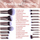 Corrugated Nylon Wool Makeup Brushes Suit with Rotating Barrel 18 Pack - Teleplus makeup brushes suit rotating barrel