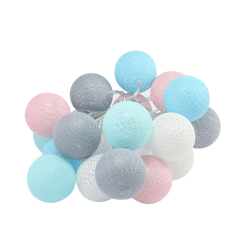 Cotton Ball Lighting Chain with Battery USB and Plug-in Options for Festivals - Plug cotton ball lighting chain festival