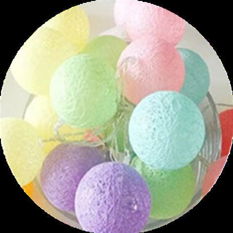 Cotton Ball Lighting Chain with Battery USB and Plug-in Options for Festivals - Plug cotton ball lighting chain festival