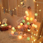 Cotton Ball Lighting Chain with Battery USB and Plug-in Options for Festivals - Plug cotton ball lighting chain festival