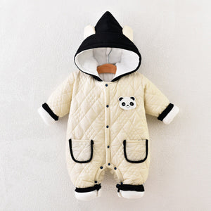 United States Quilted Bear Head Fabric Coat in Polyester for Neutral Wear - Cozy Cotton Jumpsuit Babies united states