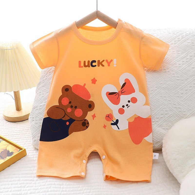 Cotton Summer New Korean Style Baby Boy Thin Women’s Short-sleeved Children’s Jumpsuit - Korean Cotton Jumpsuit