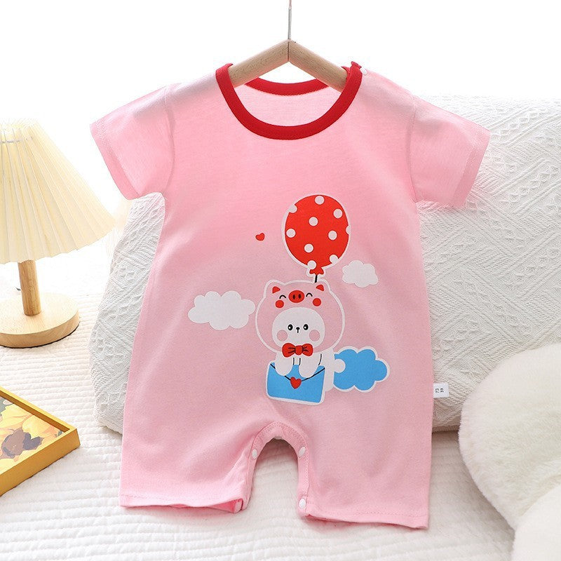 Cotton Summer New Korean Style Baby Boy Thin Women’s Short-sleeved Children’s Jumpsuit - Korean Cotton Jumpsuit