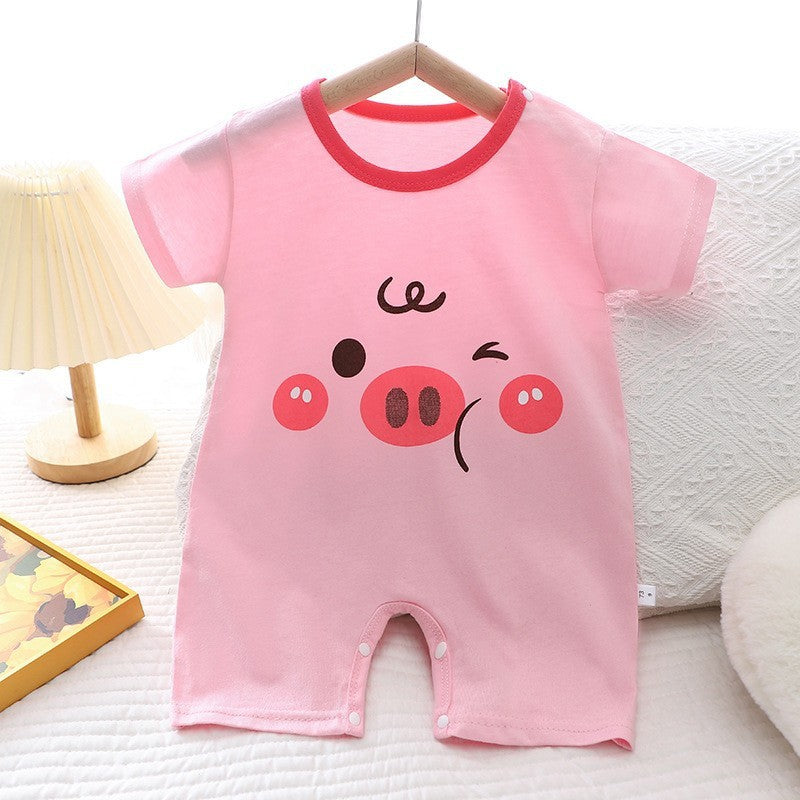 Cotton Summer New Korean Style Baby Boy Thin Women’s Short-sleeved Children’s Jumpsuit - Korean Cotton Jumpsuit