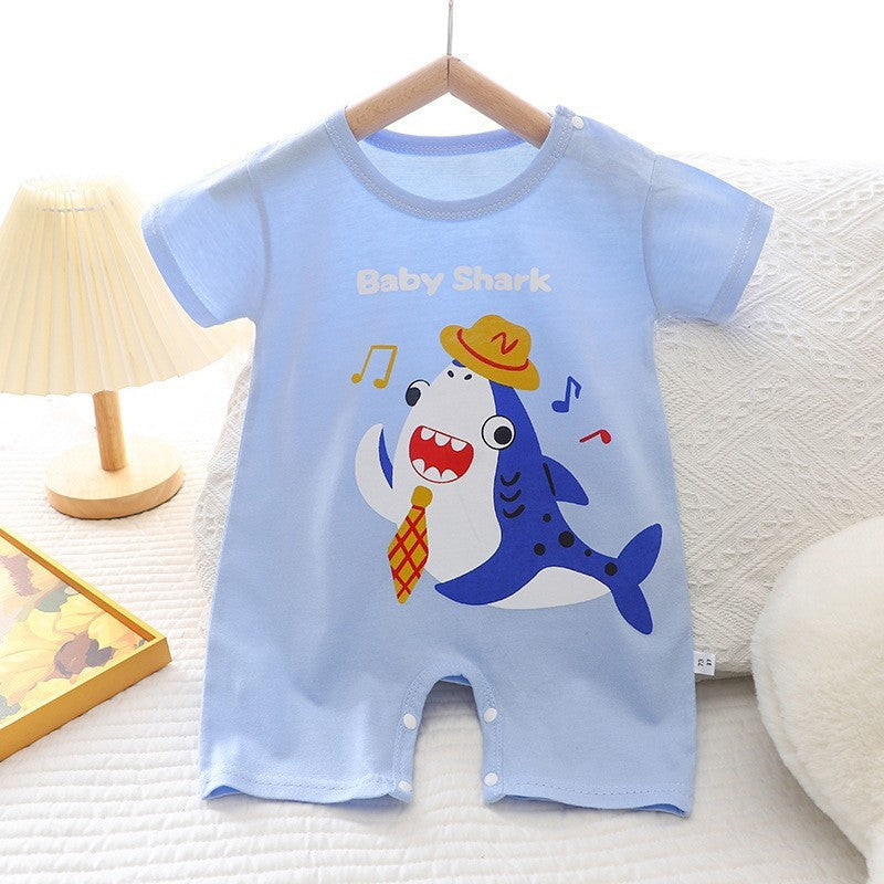 Cotton Summer New Korean Style Baby Boy Thin Women’s Short-sleeved Children’s Jumpsuit - Korean Cotton Jumpsuit