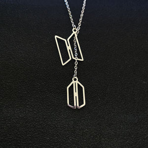 Clavicle Tag Necklace for Couple Combination Jewelry in Titanium Steel - couple combination clavicle tag necklace