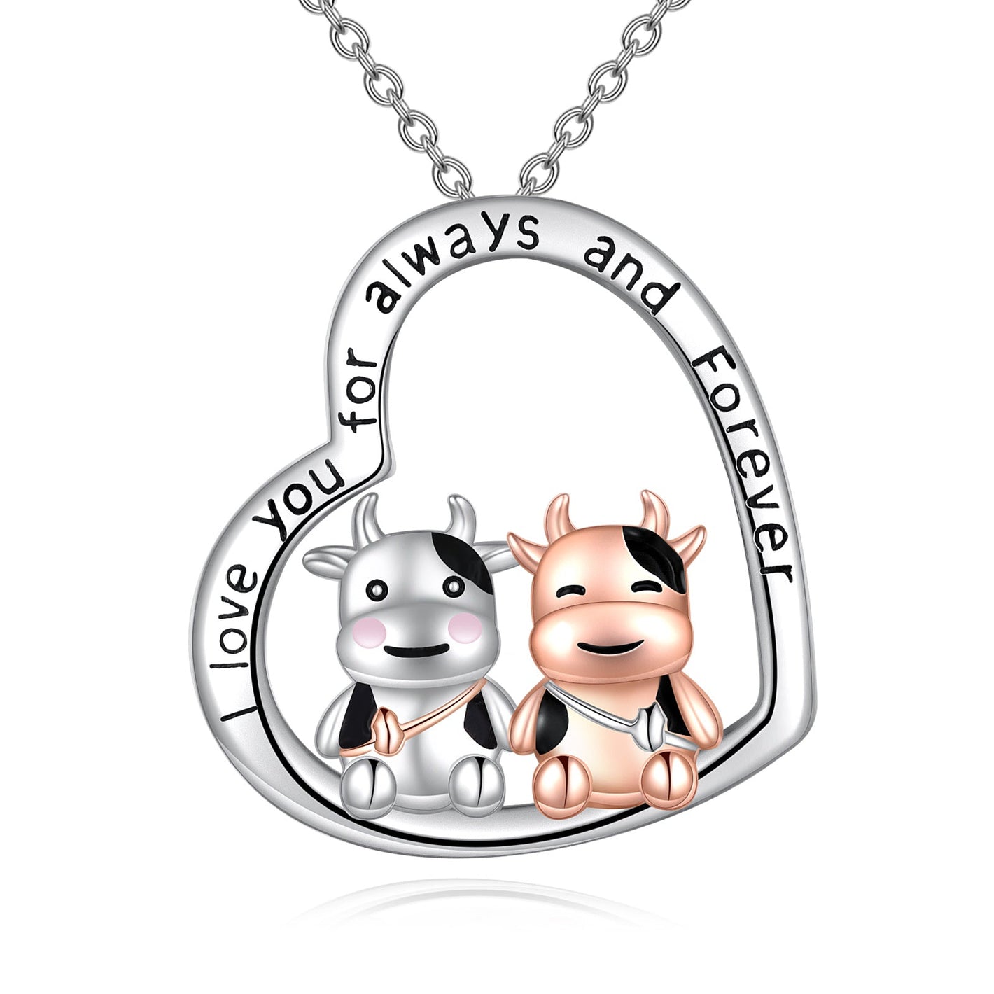 United States Cow Necklace Gift for Special Occasions CHF Jewelry - Moo-tiful Forever Love united states chf cow