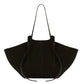 Cow Split Leather Shoulder Bag in Matte Black with Large Frosted Capacity - Teleplus shoulder bag suede frosted large