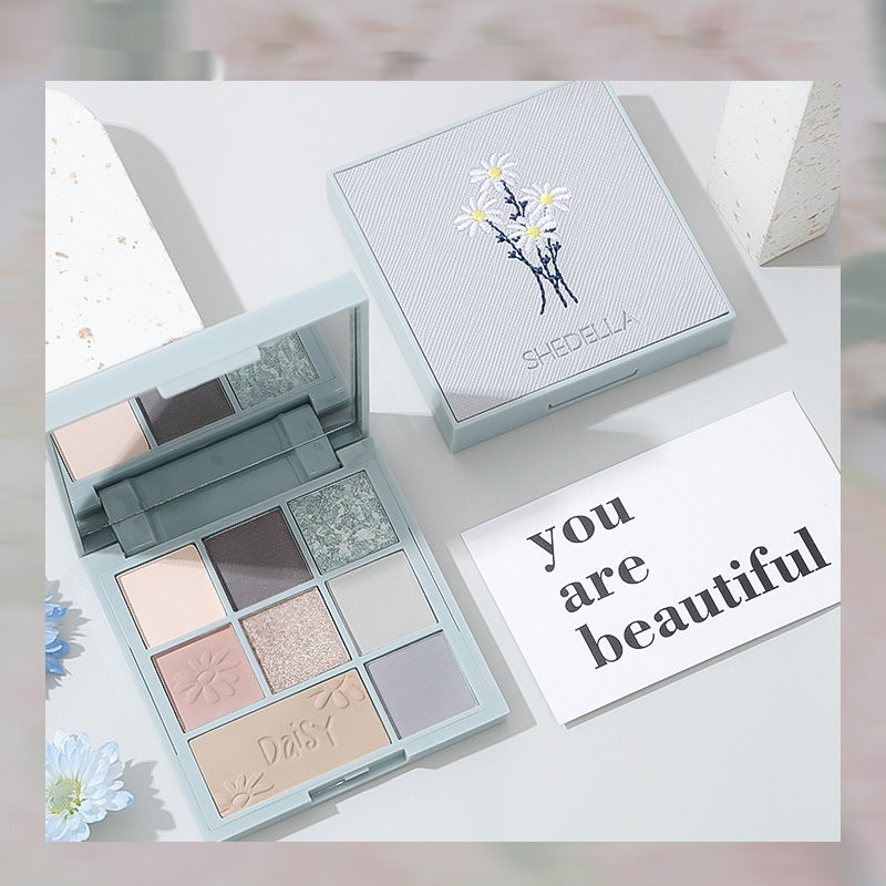 Cowherd Eight Colors Eye Shadow Plate Tulip Sequins Makeup for Girls and Students - Teleplus cowherd eight colors
