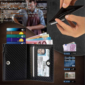 Cowhide Cortical Wallet with Vertical Closing Buckle for United States CHF - Anti-Magnetic Aluminum Clip Money