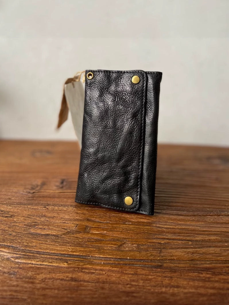 Cowhide Leather Wallet for Men with Buckle in United States CHF - Hauntingly Cool Skeleton-skin All Your Cash united