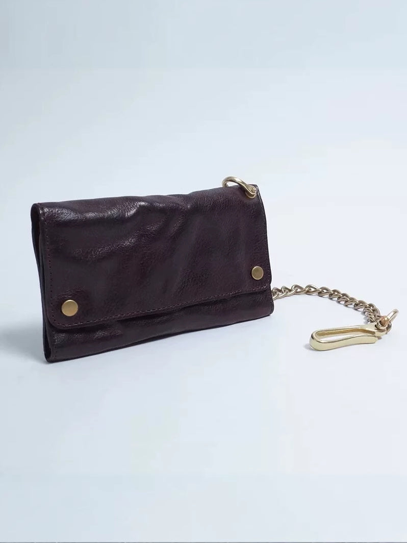 Cowhide Leather Wallet for Men with Buckle in United States CHF - Hauntingly Cool Skeleton-skin All Your Cash united