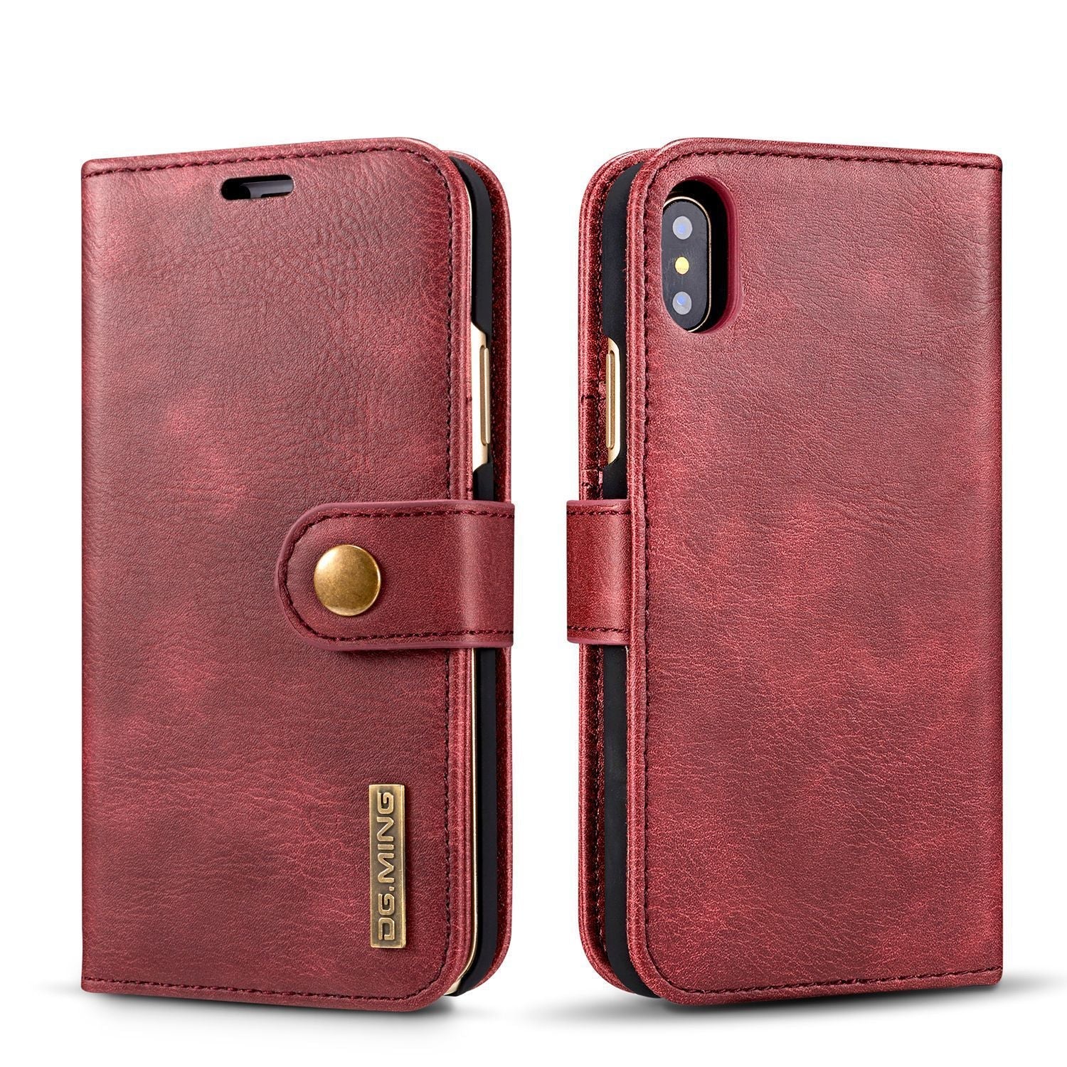 Cowhide Two-fold Split Adsorption Mobile Phone Leather Case - Cowhide Two-fold Mobile Phone Leather Case