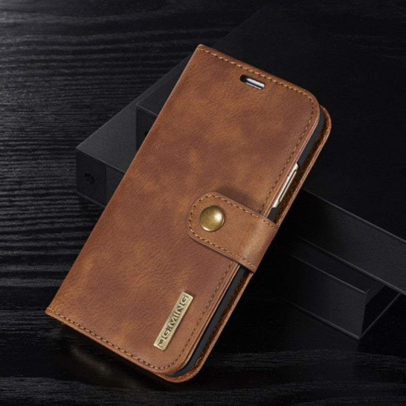 Leather case for mobile phones anti-fall and fingerprint resistant - Cowhide Two-fold Mobile Phone Case phone leather