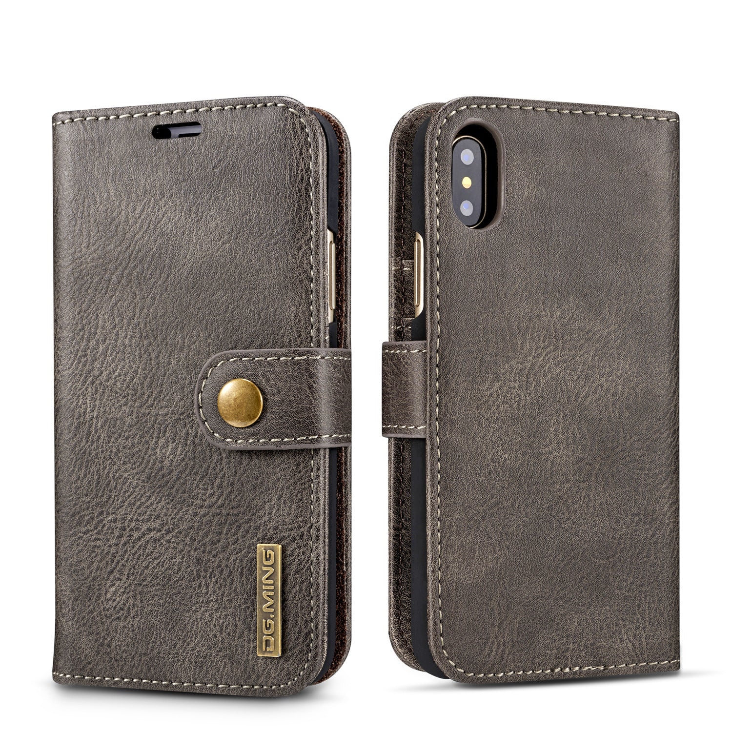 Cowhide Two-fold Split Adsorption Mobile Phone Leather Case - Cowhide Two-fold Mobile Phone Leather Case