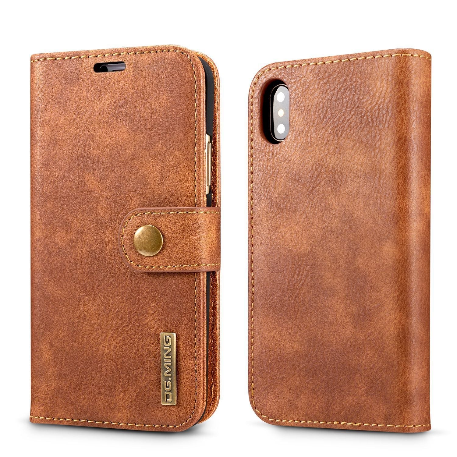 Cowhide Two-fold Split Adsorption Mobile Phone Leather Case - Cowhide Two-fold Mobile Phone Leather Case