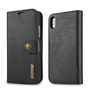 Leather case for mobile phones anti-fall and fingerprint resistant - Cowhide Two-fold Mobile Phone Case phone leather