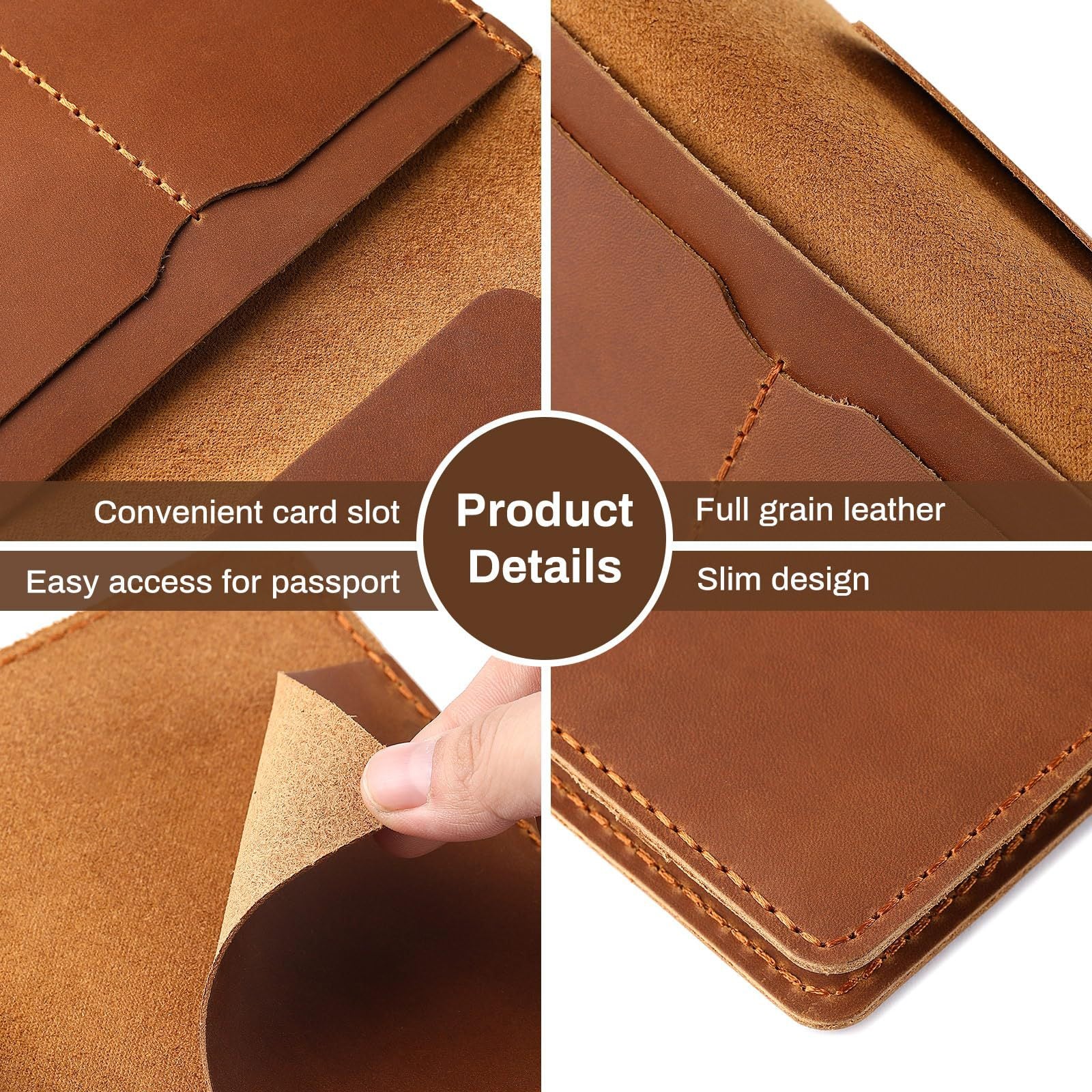 Crazy Horse Brown Layer Cowhide Leather Wallet for Men and Women - crazy horse brown layer cowhide
