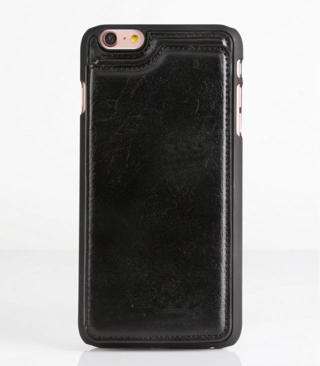 Crazy Horse Leather iPhone Case for Models 6 to X with Imitation Finish - crazy horse leather case