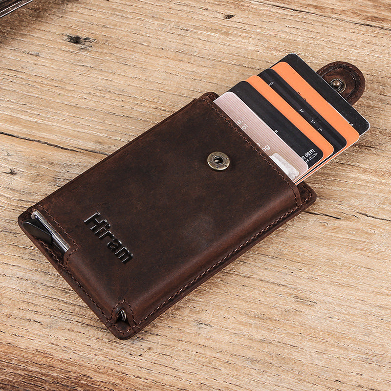 Crazy Horse Leather Coin Purse with Buckle and Draw Closure - Purse: Neigh to Theft crazy horse leather coin purse