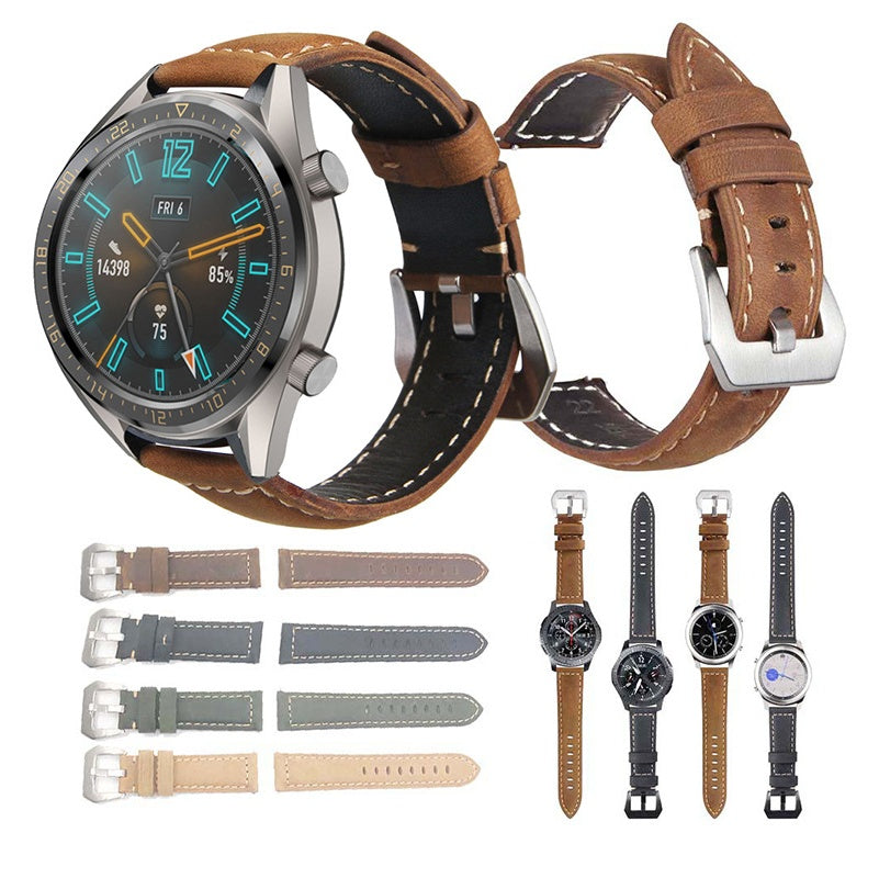 Crazy Horse Leather Strap 15g for Watch Bands 15mm to 26mm Width - Calfskin 20-26mm crazy horse leather