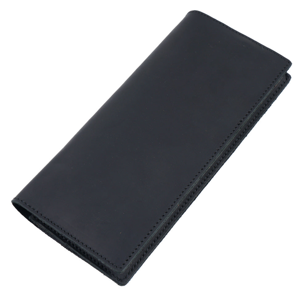 Crazy Horse Leather Wallet Full Grain Cowhide Bifold Retro Style for Men - crazy horse