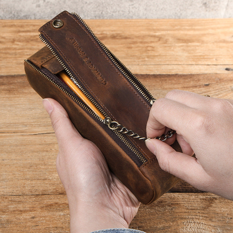 Crazy Horse Leather Wallet Unisex Medium Soft Durable Brown Style - for Your Wild Side crazy horse leather
