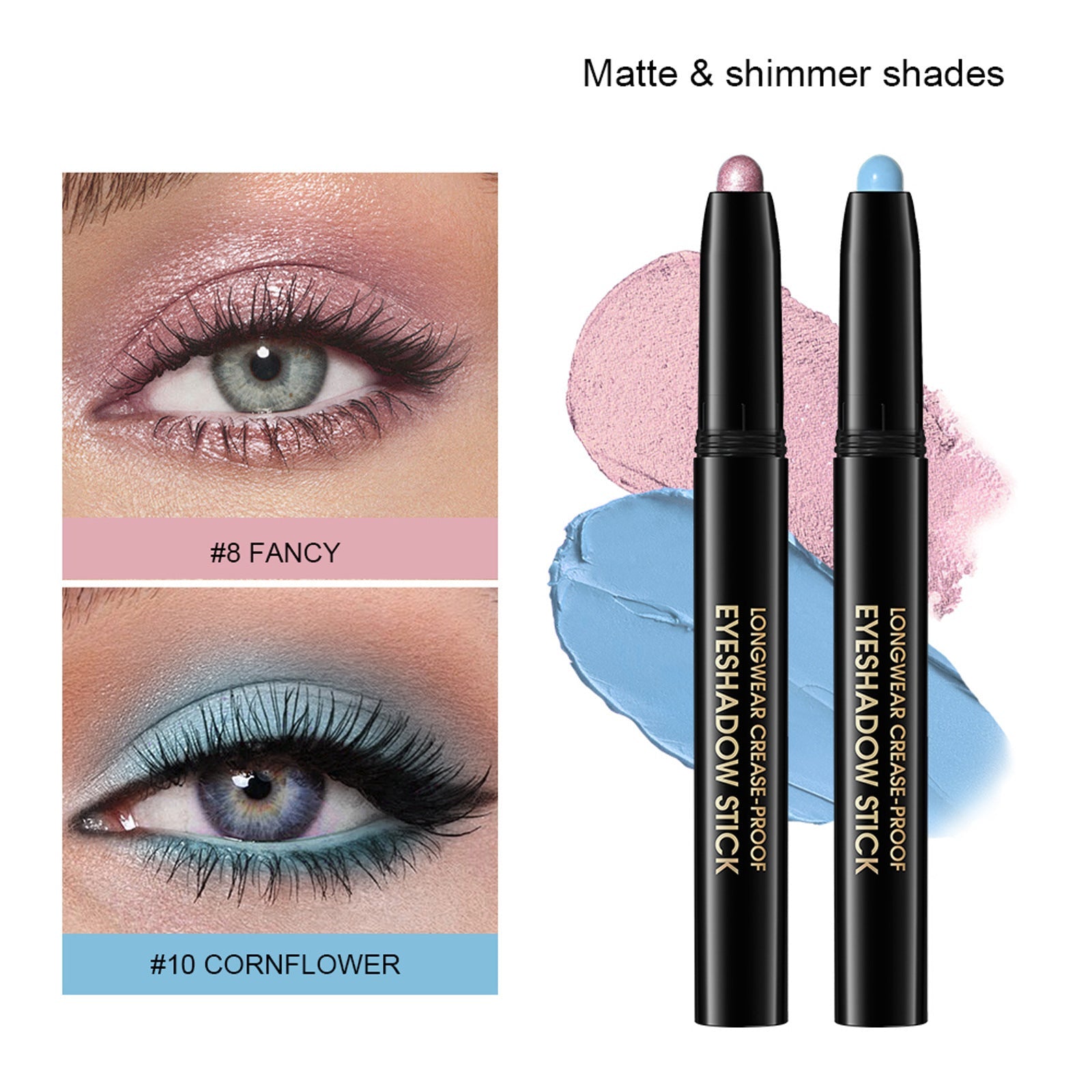 Cream Eye Shadow Stick Set with Frost Finish in Four Colors - eye shadow stick cream frost