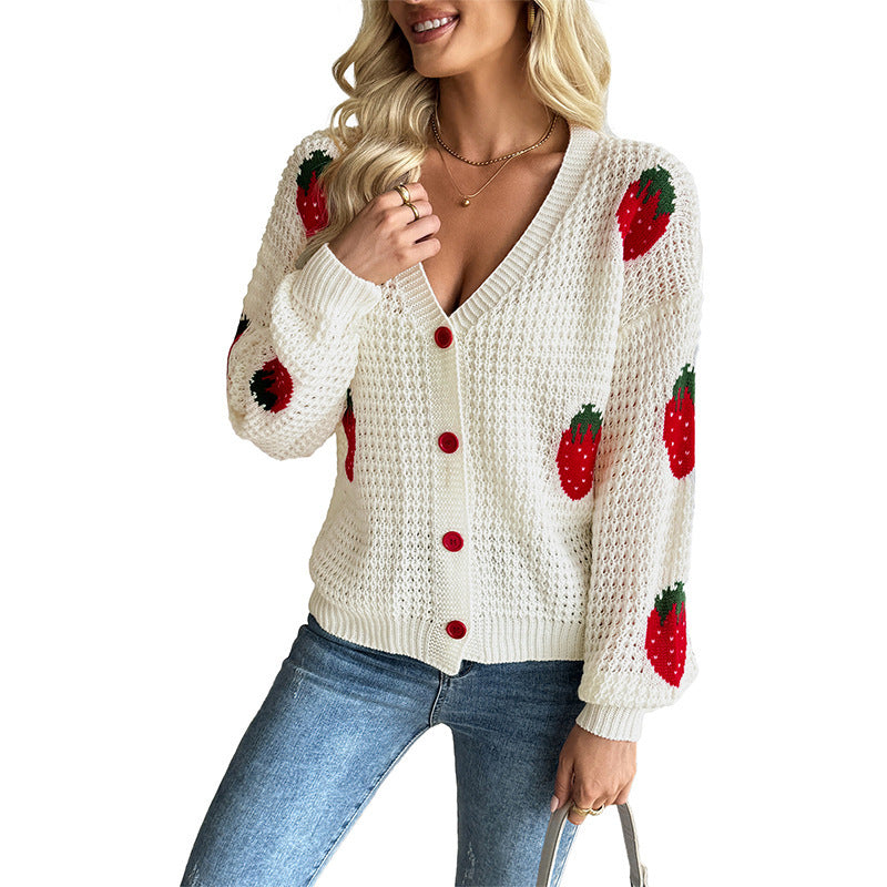Creamy White Korean Japanese Style Lace Up Cardigan Artificial Wool Sweater