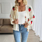 Creamy White Korean Japanese Style Lace Up Cardigan Artificial Wool Sweater