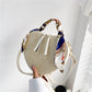 Creamy White Polyester Shoulder Messenger Bag with Heart Shape and Inner Zipper - Teleplus straw silk scarf spring