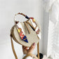 Creamy White Polyester Shoulder Messenger Bag with Heart Shape and Inner Zipper - Teleplus straw silk scarf spring