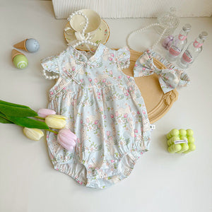 United States Cheongsam Romper for Women with Triangle Jumpsuit in Cotton - Cheerful Stylish Baby Girls united states