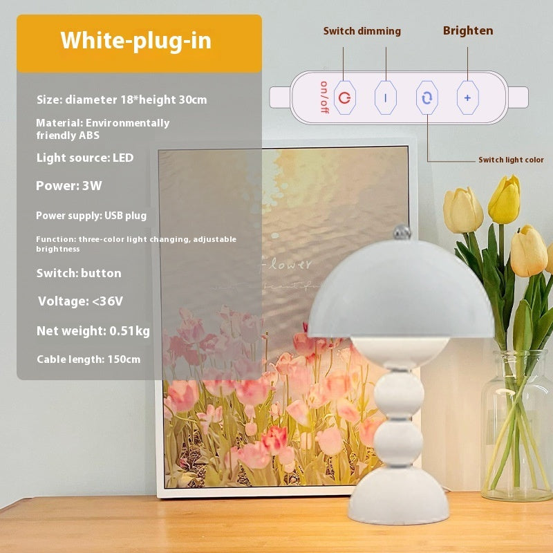 Creative Cute Bud Table Lamp for Atmosphere Decoration with Power Supply Socket - creative cute bud table lamp