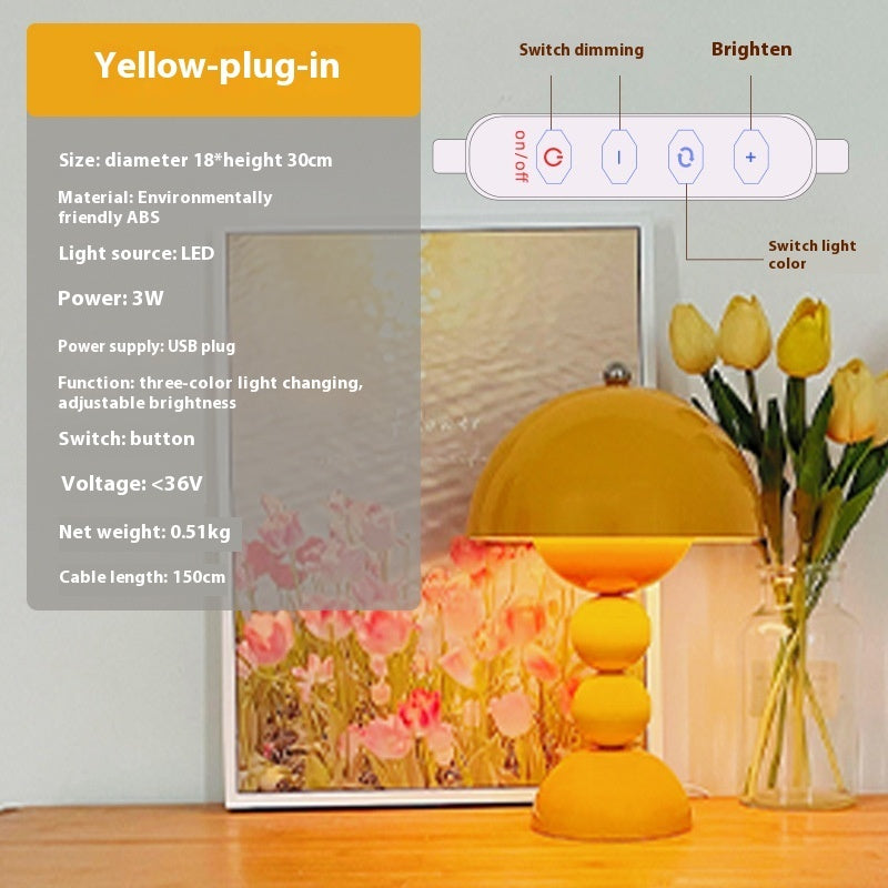 Creative Cute Bud Table Lamp for Atmosphere Decoration with Power Supply Socket - creative cute bud table lamp
