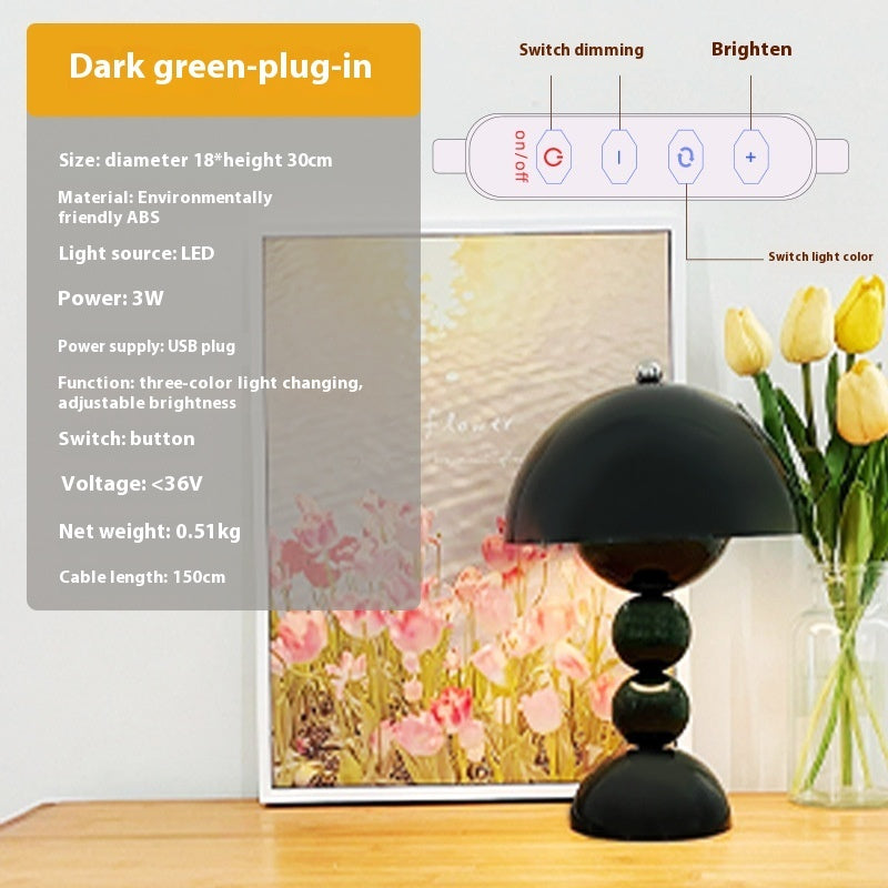 Creative Cute Bud Table Lamp for Atmosphere Decoration with Power Supply Socket - creative cute bud table lamp