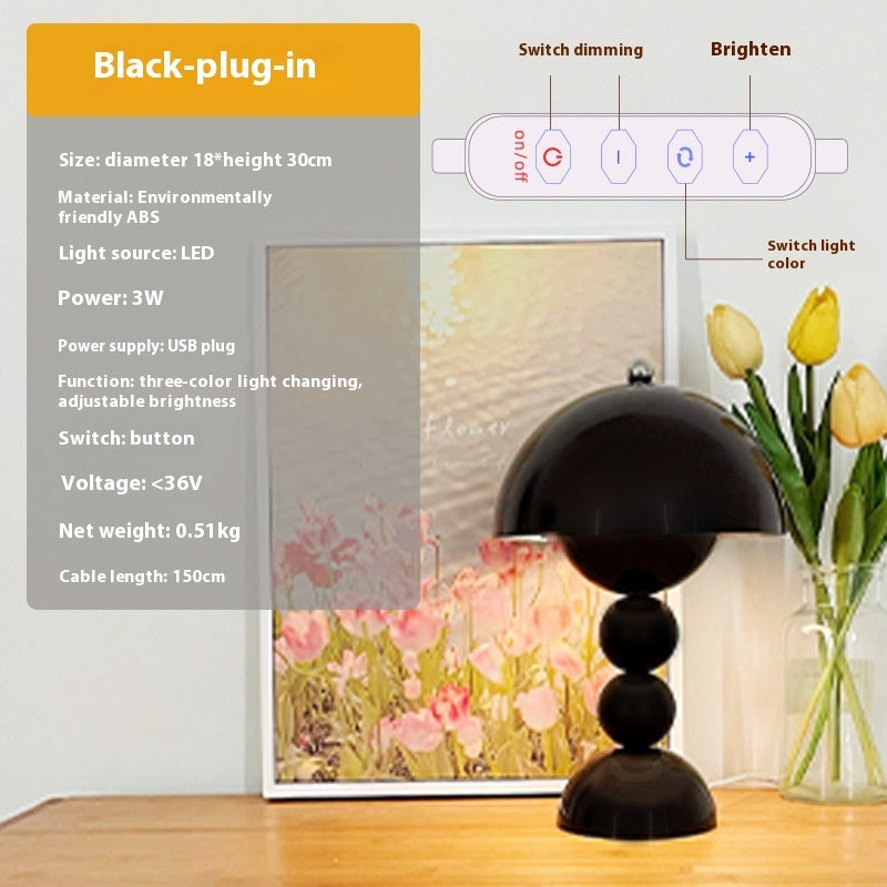 Creative Cute Bud Table Lamp for Atmosphere Decoration with Power Supply Socket - creative cute bud table lamp