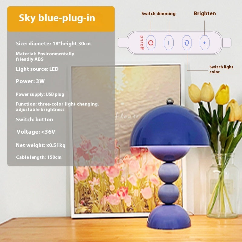 Creative Cute Bud Table Lamp for Atmosphere Decoration with Power Supply Socket - creative cute bud table lamp