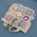 Creative Hand Weaving Stereo Flower Shoulder Bag with Cotton and Wool Design - Teleplus creative hand weaving stereo