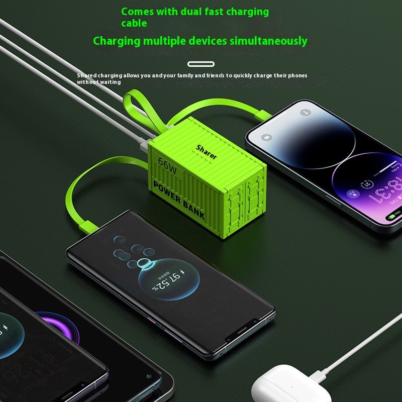 Creative Large Capacity Container With Line 66W Super Fast Power Bank 20000 MA Mobile Power Supply - Creative Large