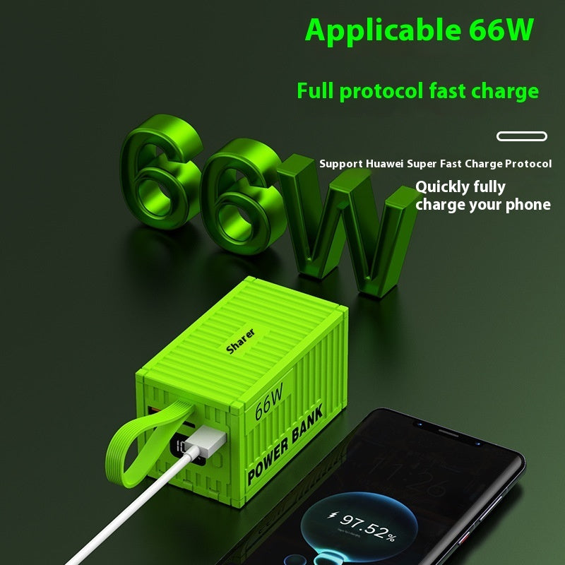 Creative Large Capacity Container With Line 66W Super Fast Power Bank 20000 MA Mobile Power Supply - Creative Large