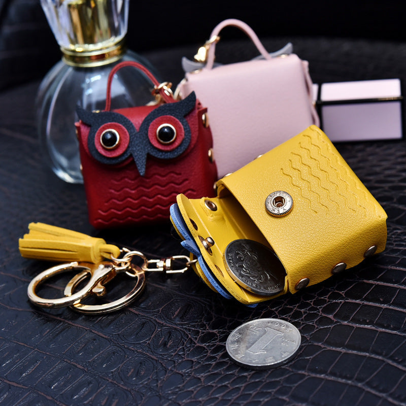 Creative Leather Key Chain Pendant in Multiple Colors for United States Buyers - Owl You Need Is This Coin Purse united