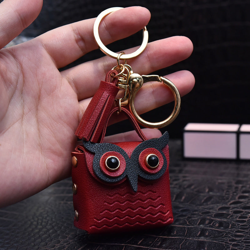 Creative Leather Key Chain Pendant in Multiple Colors for United States Buyers - Owl You Need Is This Coin Purse united
