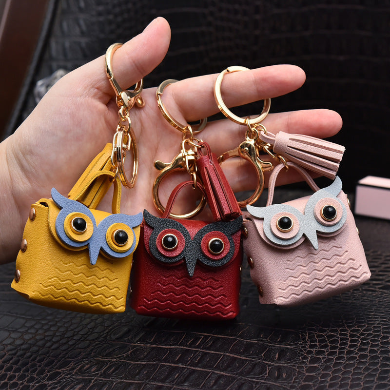 Creative Leather Key Chain Pendant in Multiple Colors for United States Buyers - Owl You Need Is This Coin Purse united