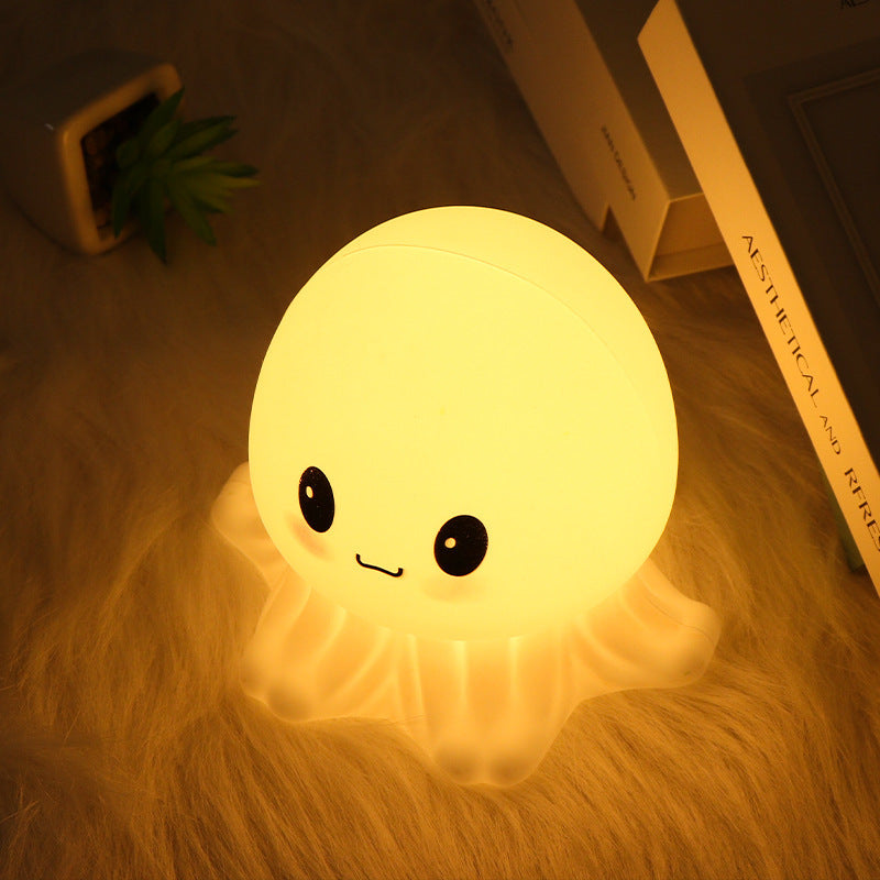 Creative Octopus Silicone Sleeping Night Light with Rechargeable Power Supply - Teleplus creative octopus silicone